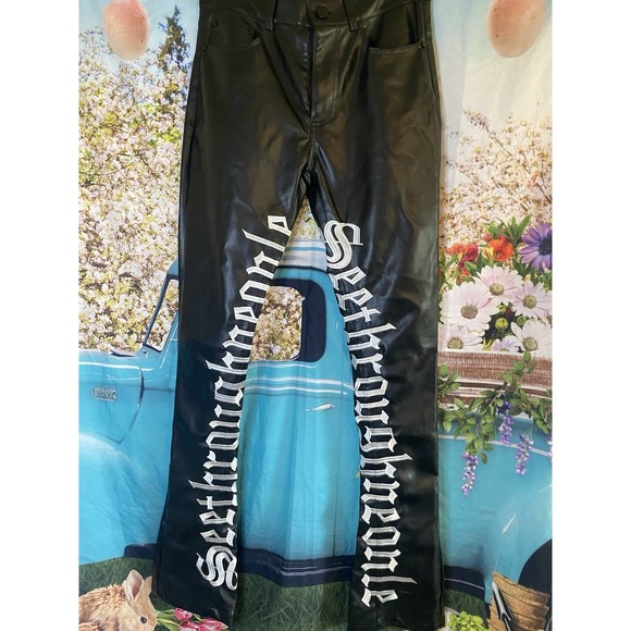GFTD LA Other - GFTD LA Graphic Denim Leather Pants Size 30